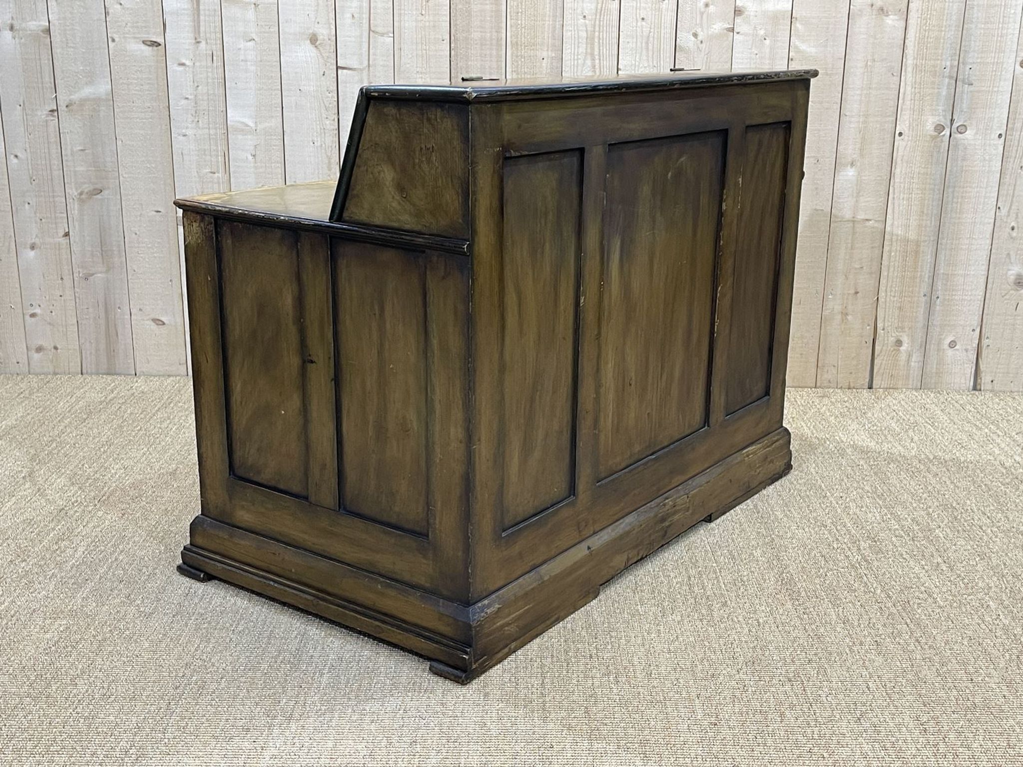 English post office in patinated fir from the 1930s