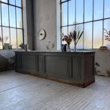 XXL walnut trade counter with multiple drawers