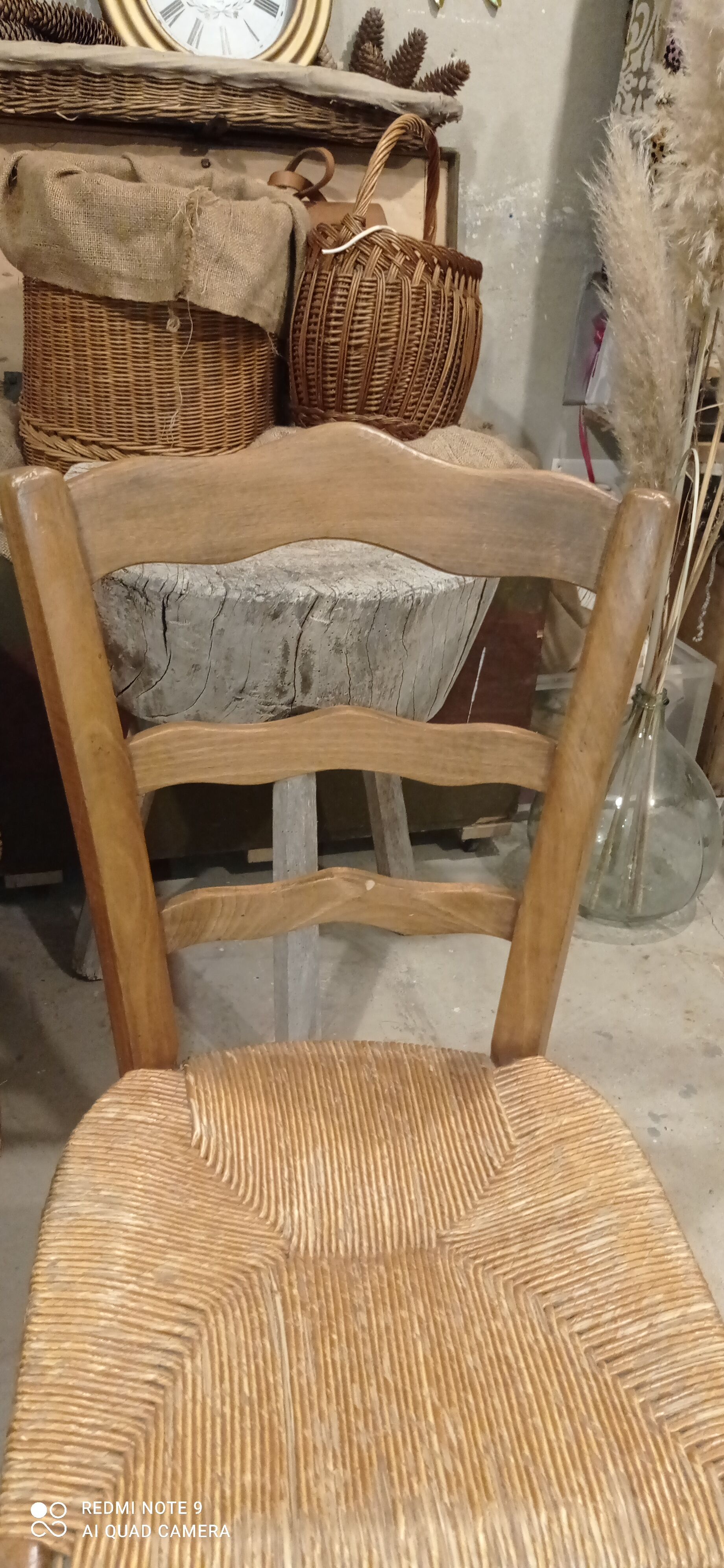 Old straw chair