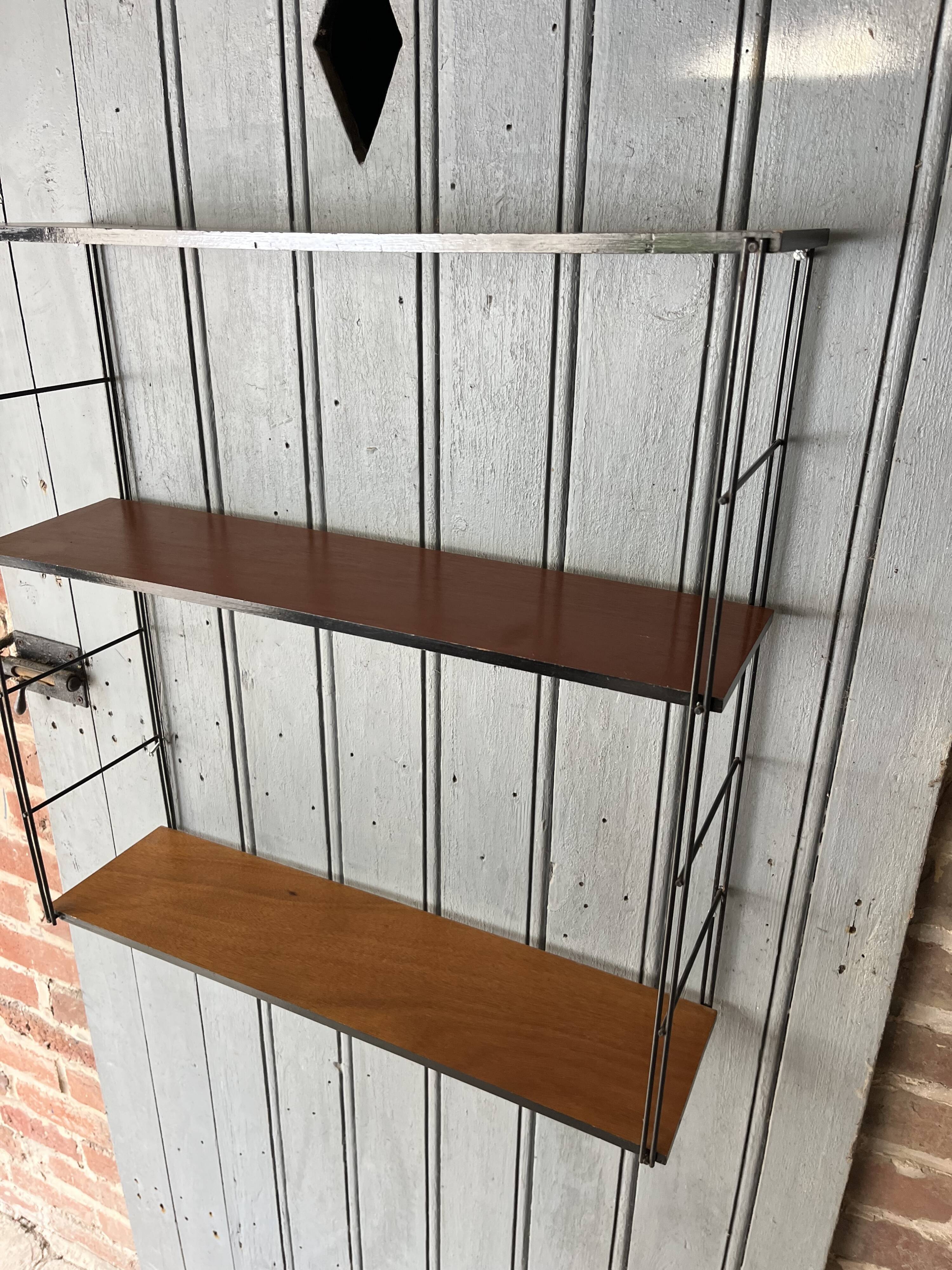 String shelf in wood and iron