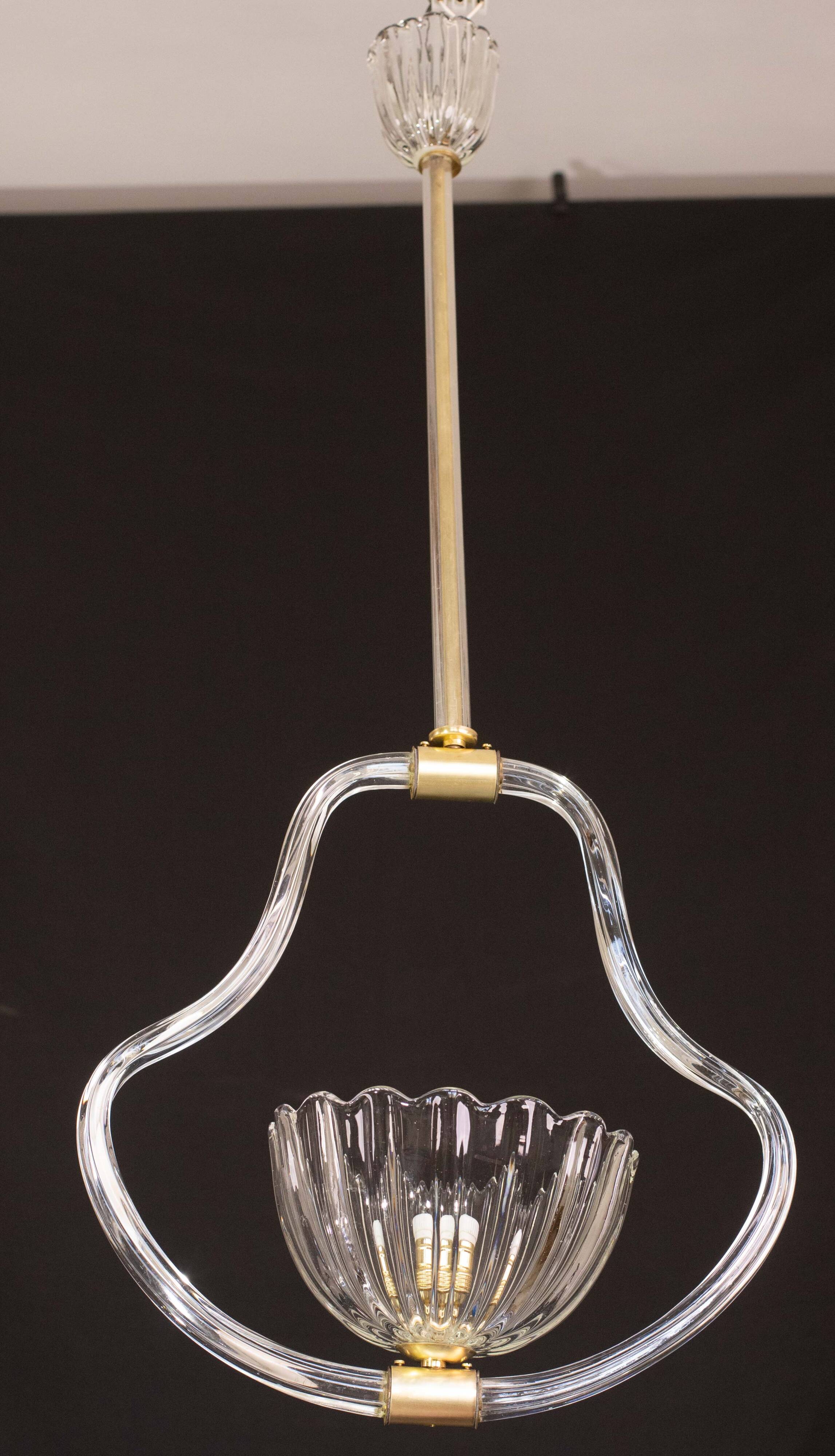 Elegant Art Decò Barovier and Toso Chandelier, 1940s