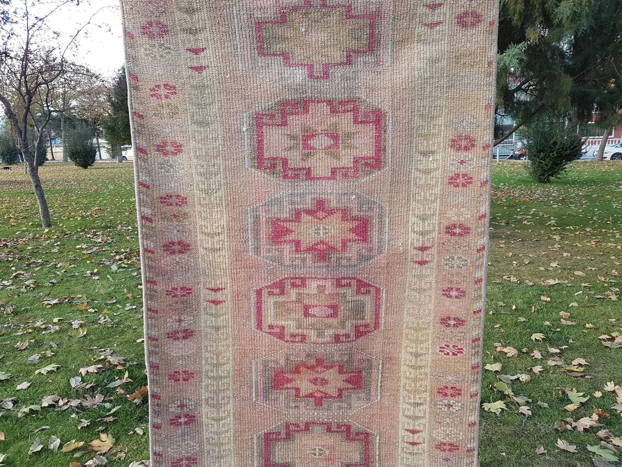 Vintage Turkish hallway rug 82x400 cm