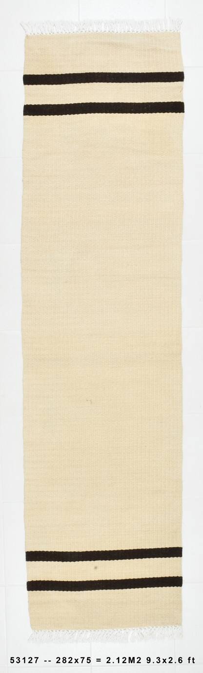 2x9 Handmade Hemp Runner Rug 75x282Cm