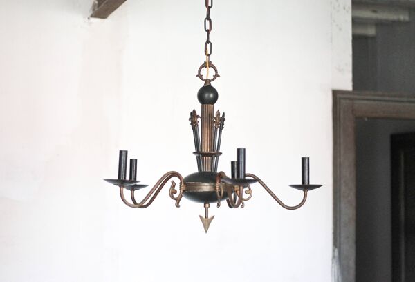 Suspension vintage, suspension laiton empire, suspension flèche