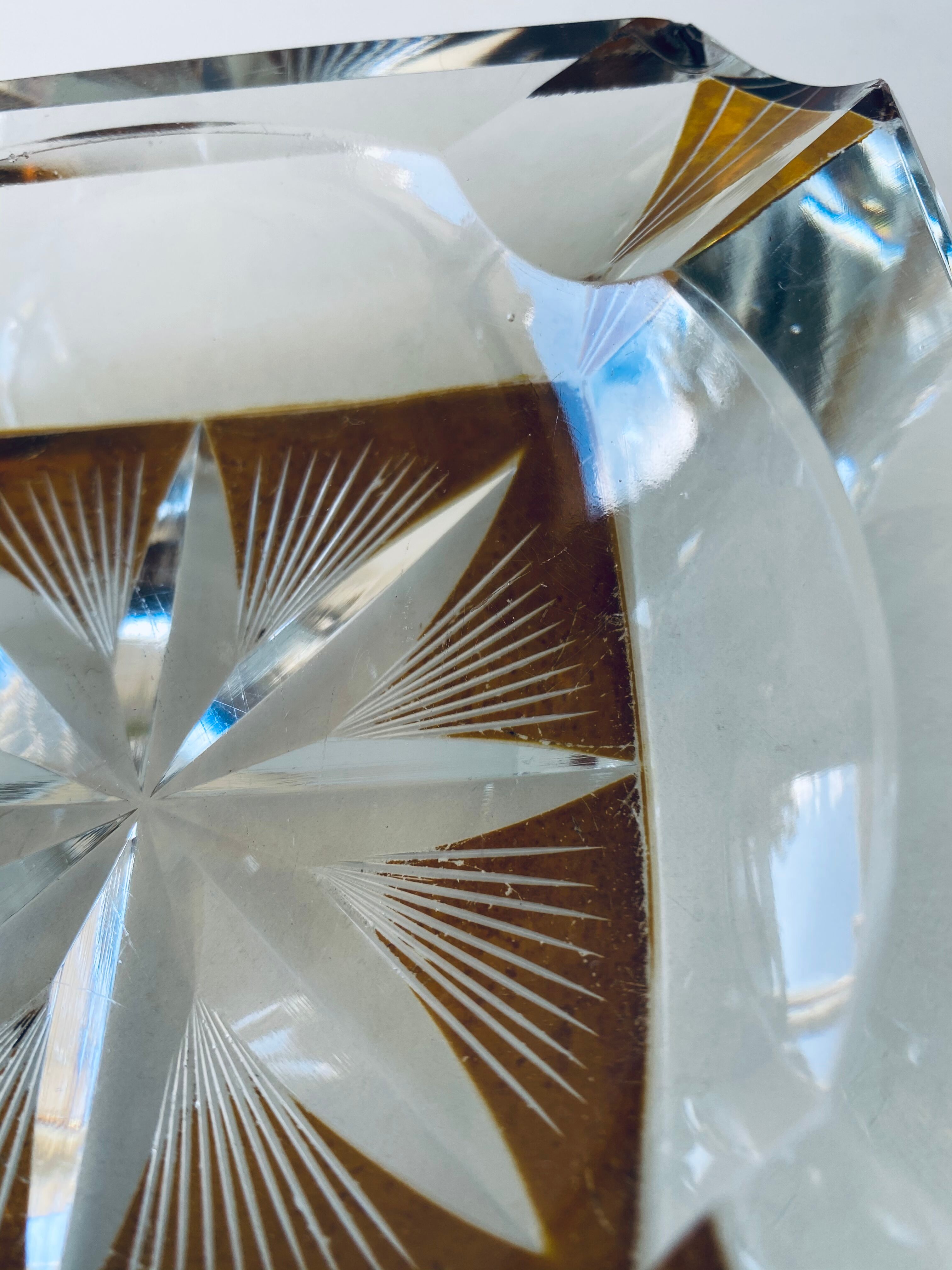 Art deco ashtray in cut crystal