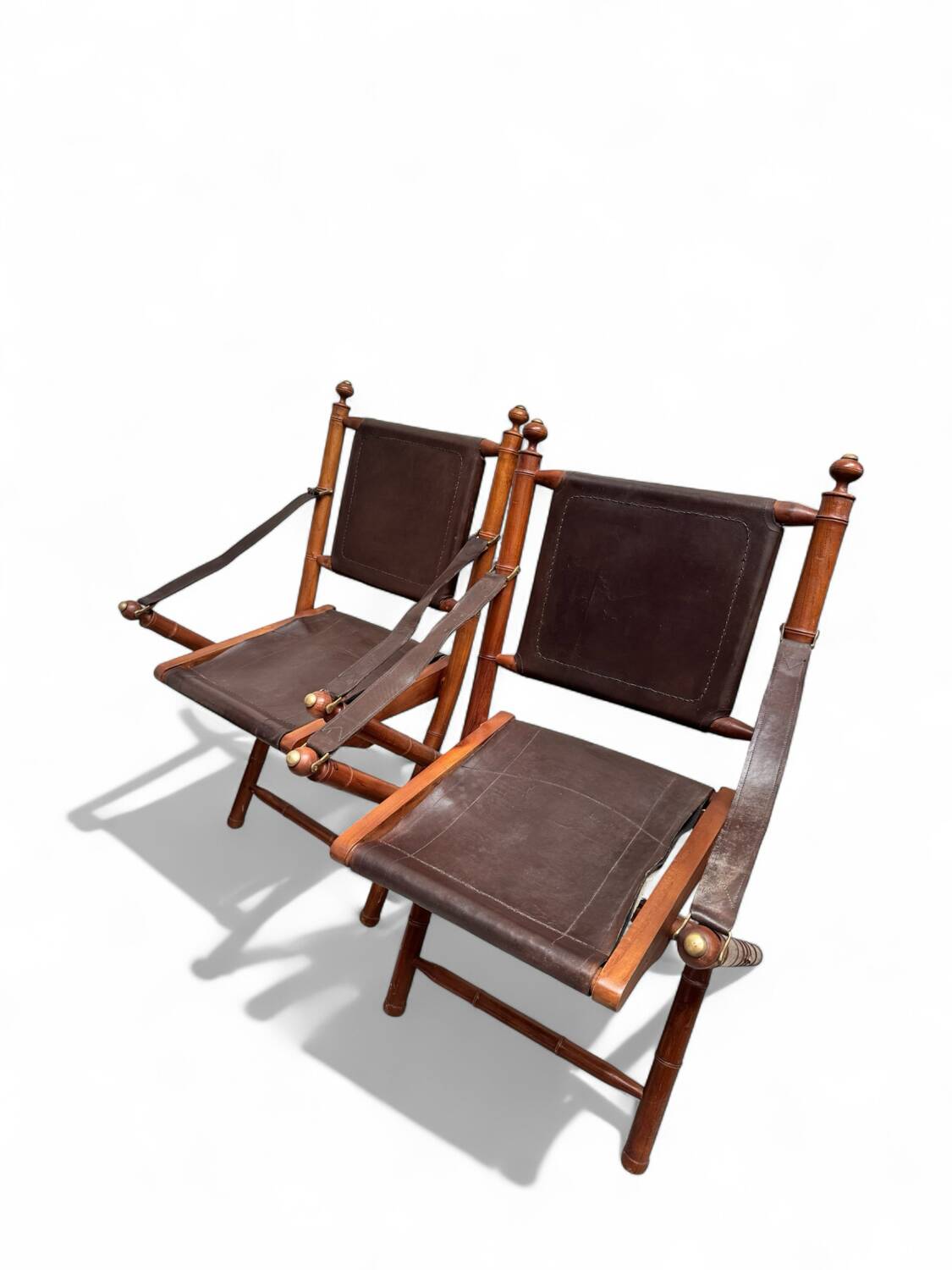 Paire de chaises coloniales faux bambous 1960’s