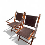 Paire de chaises coloniales faux bambous 1960’s