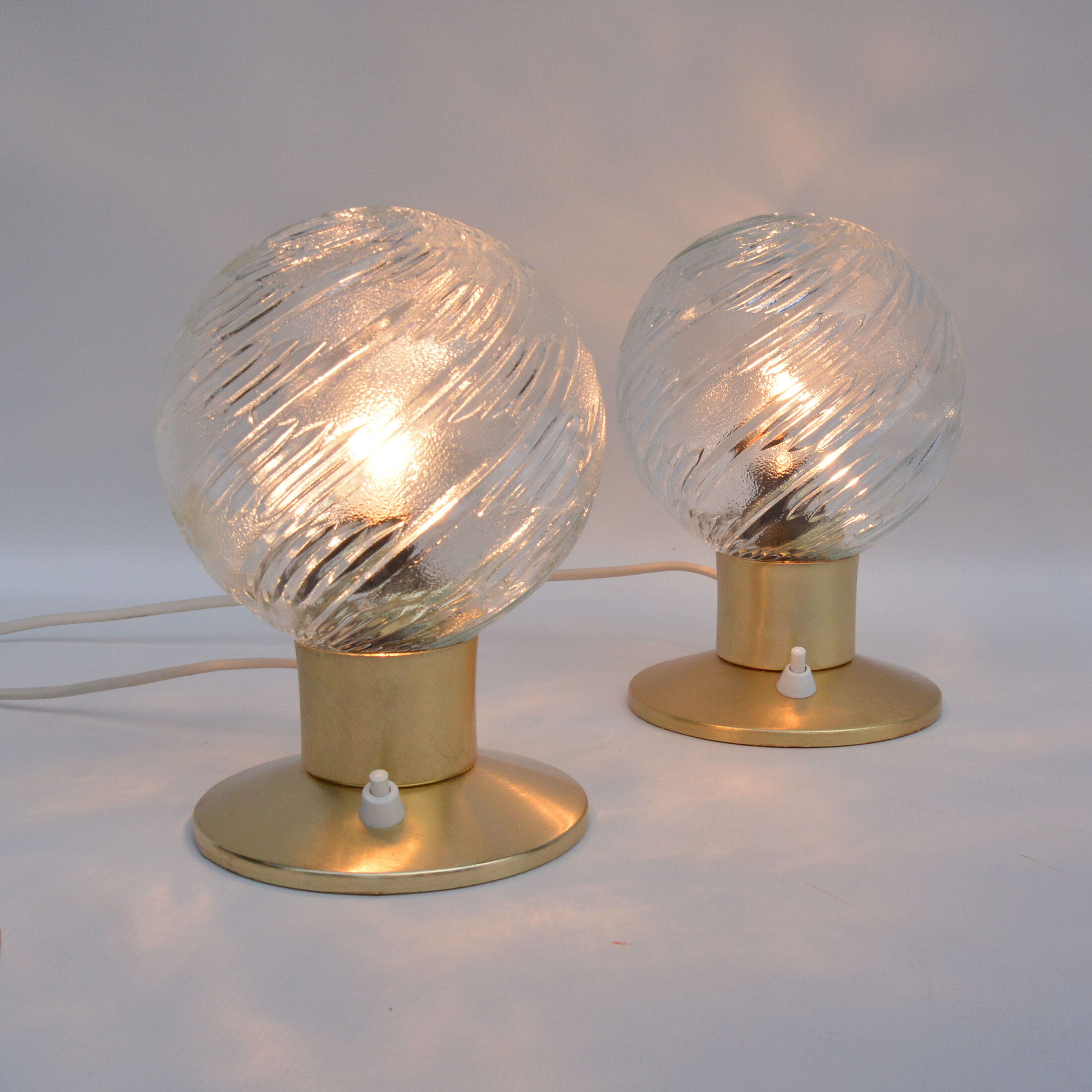 Pair of brass bedside lamps, Karl Gärtner Leuchtenbau, Germany, 1970s