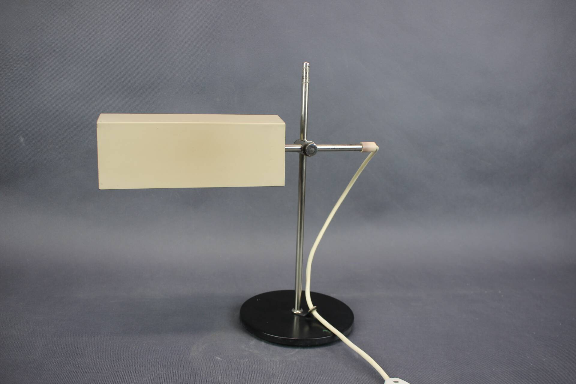 Minimalist chrome table lamp, German, Bauhaus style, 1970s.