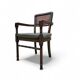 4 x RAC Royal English dining chairs / green leather cushions