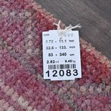 Vintage Turkish wool runner rug, mauve pink tones, 83x340 cm