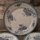 Série de 6 assiettes plates faïence Sarreguemines modèle Royat