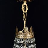 Bronze and crystal hot air balloon chandelier