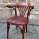 Curved wooden desk chair