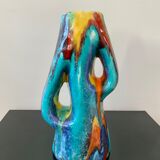 Vase céramique multicolore