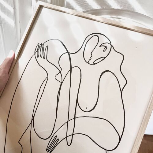 "La femme à l'aube", Fait main à l'acrylique noir en édition limitée par Atelier Agapé