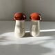 Mushroom-shaped ceramic salt and pepper shakers