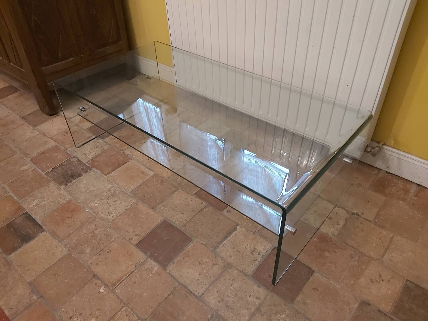 Tempered glass coffee table, Roche Bobois