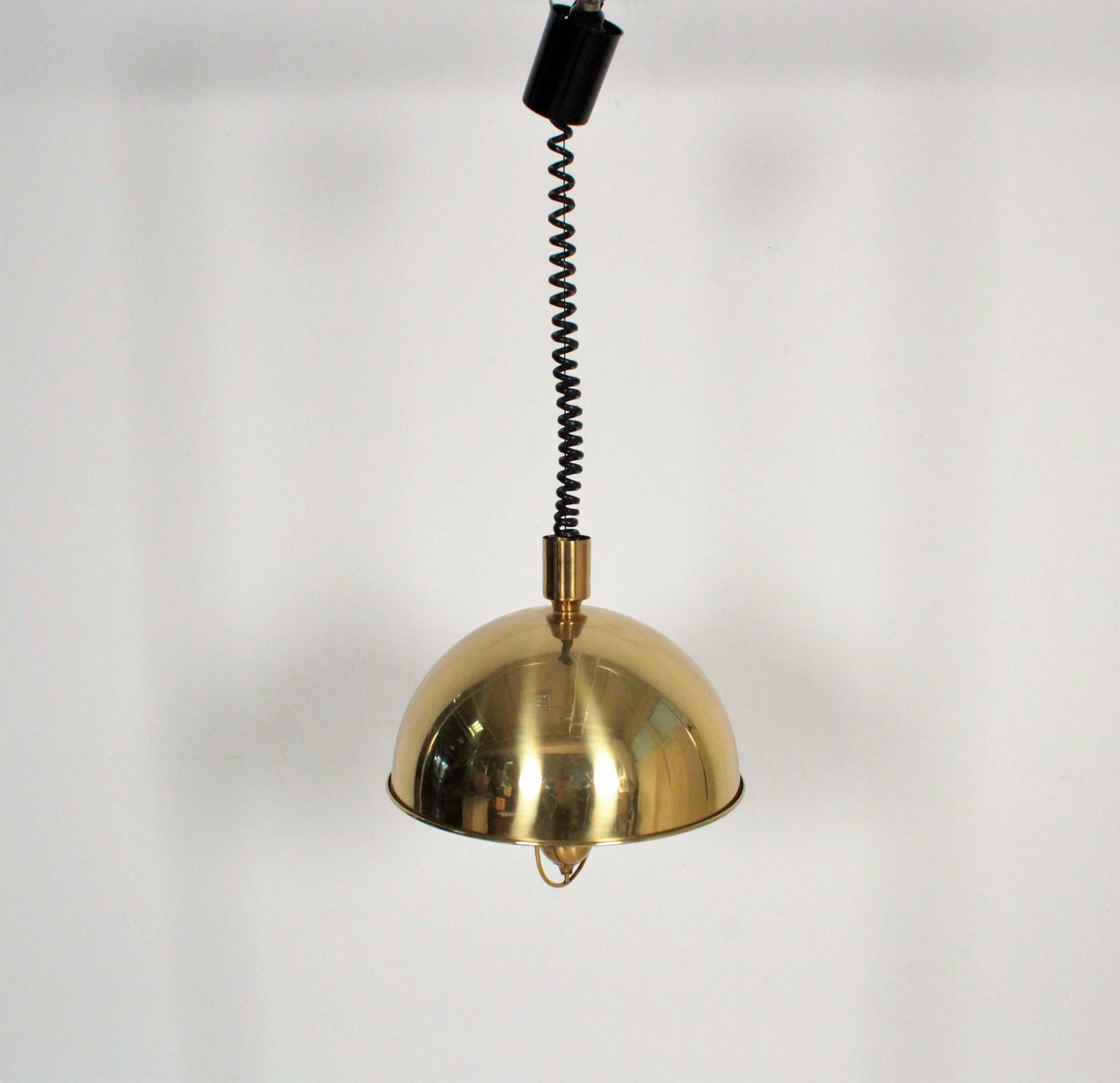 Florian Schulz Brass Pendant with Lights, Germany, 1970
