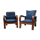 Pair of ethnic armchairs 1950 Ghana