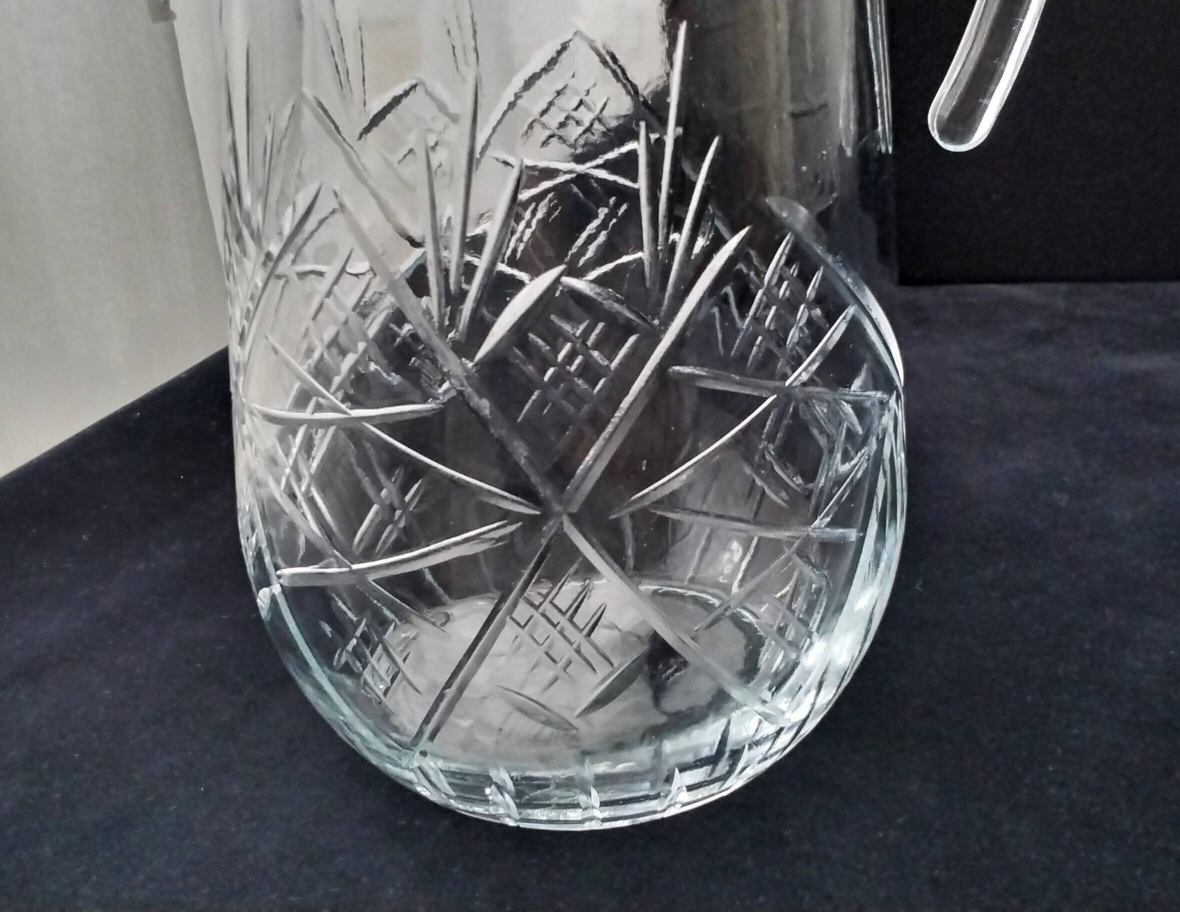 Jug, moulded pressed glass water carafe 1.6 L