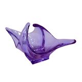 Bowl, basket, neodymium glass, Zelezný Brod ZBS, designed by M. Klinger, Cz