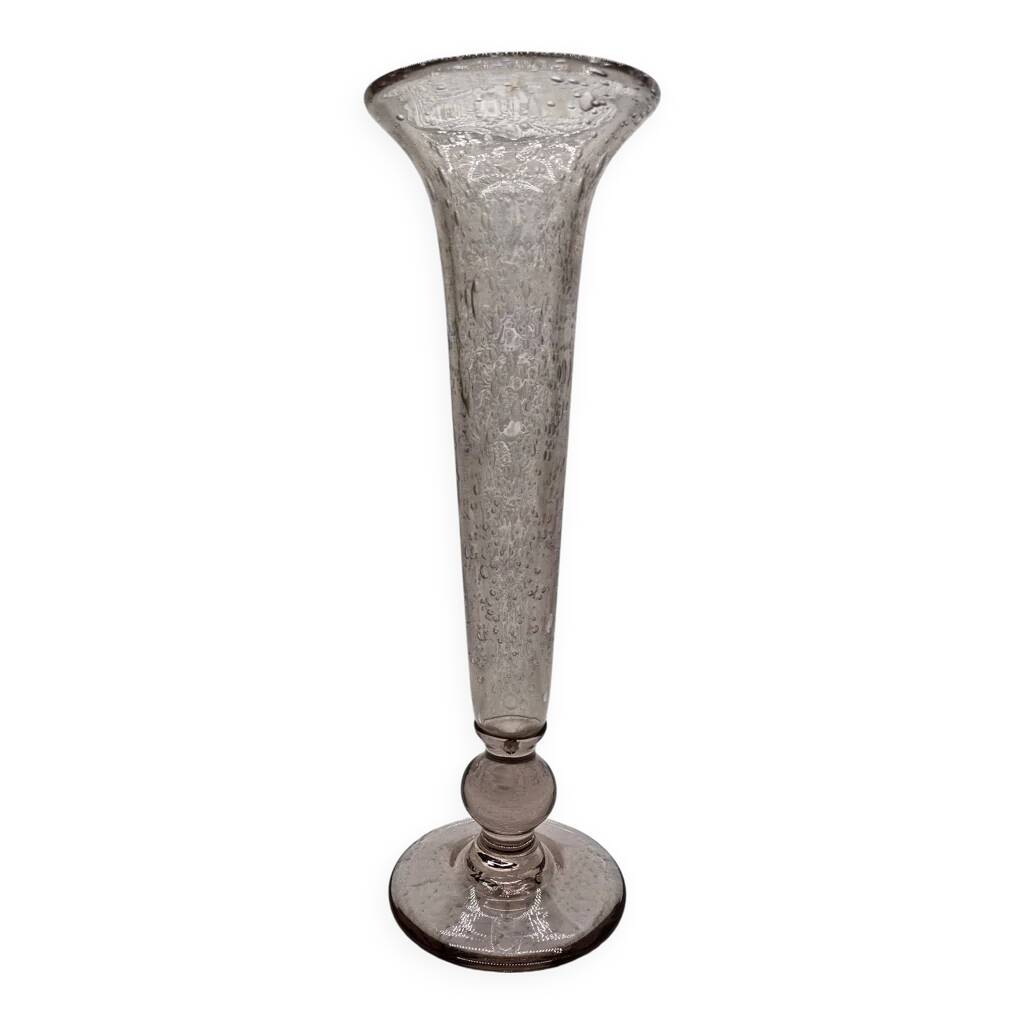 Vase en verre bullé style Biot