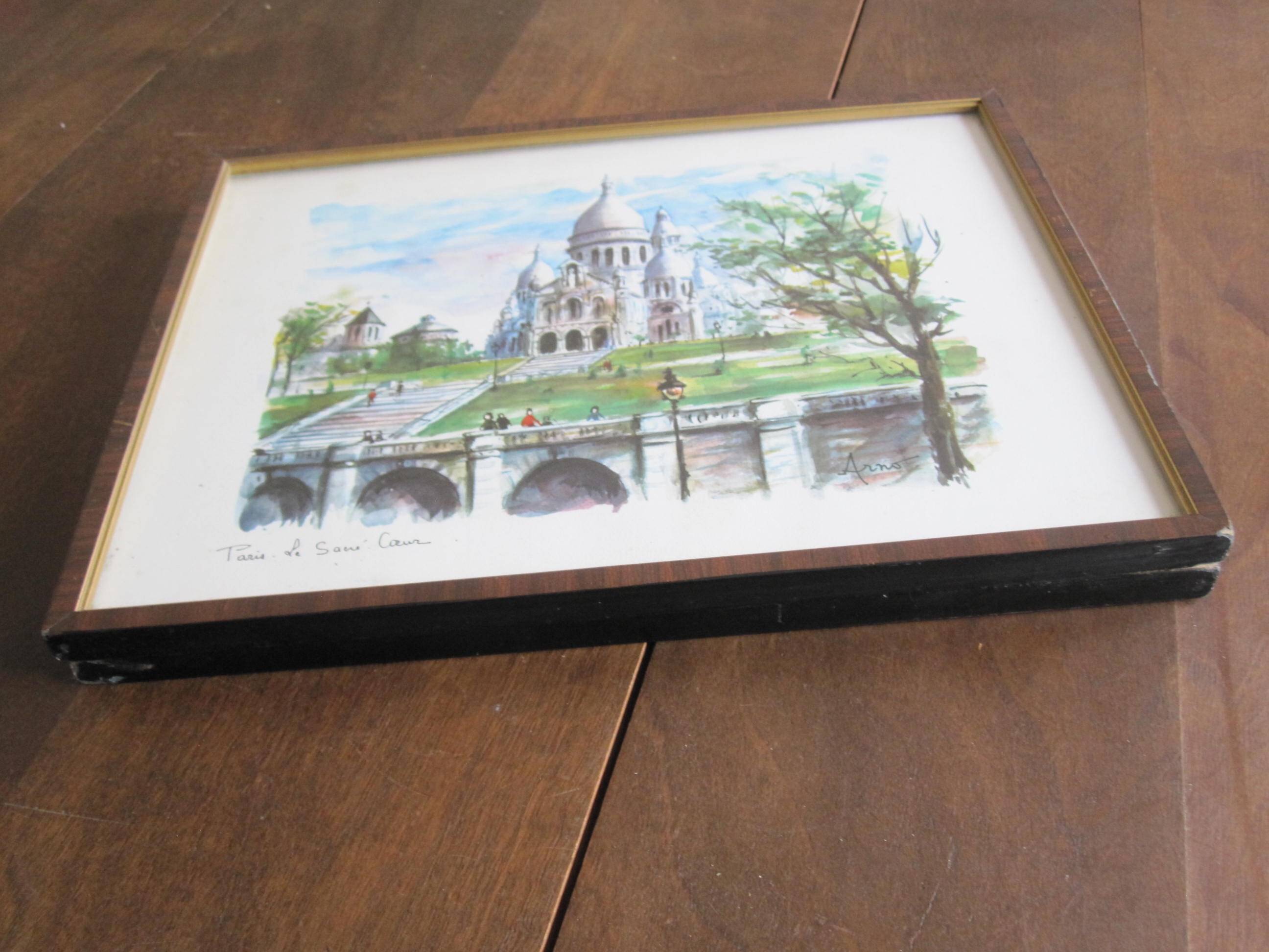 Aquarelle « Paris. Le Sacré-Coeur »  par Arno, 1960