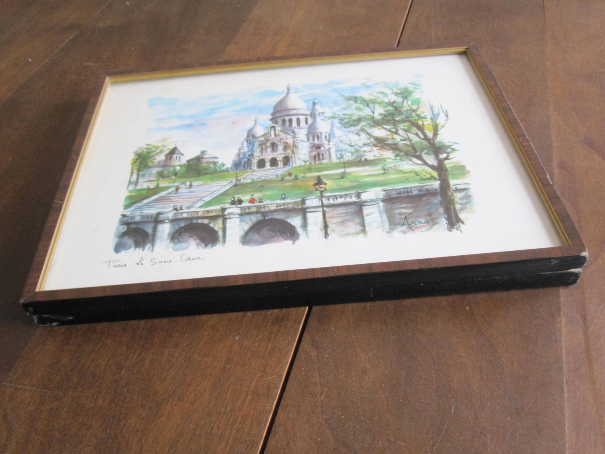Aquarelle « Paris. Le Sacré-Coeur »  par Arno, 1960