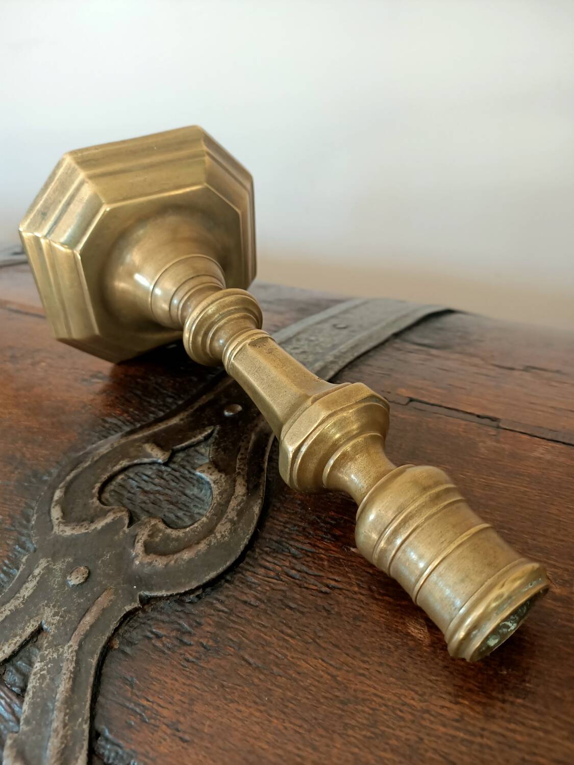 Antique bronze candlestick