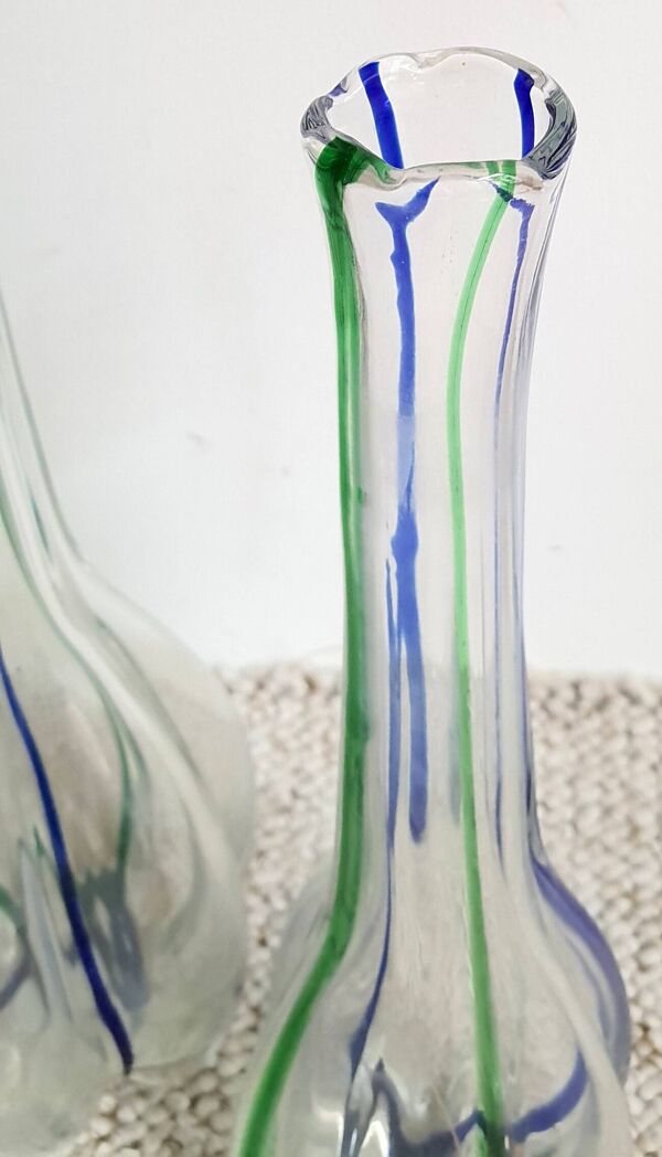 Paire de vases en verre de Murano par Archimède Seguso pour MCM Vintage des années 70