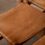Vintage Kotka Dining Chairs Tomas Jelinek IKEA, Pine Leather 1980s Set of 6
