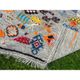 Multicoloured Handknotted 100% Wool Rug. Grey Geometric Carpet. Handwoven Tribal Kilim