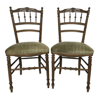 Paire de chaises d’appoint anciennes style Napoléon III