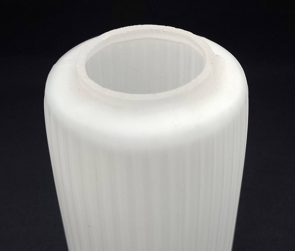 Mid Century Modern White Glass Light Shade Set of 3 Long Stripes