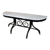 Large Thonet-style curved wooden console table