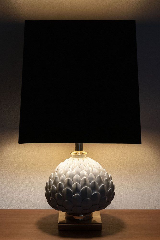 Table Light in Brass and Porcelain