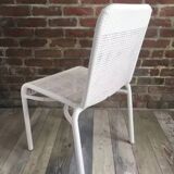 White woven resin garden chair