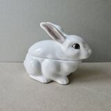 Saucière en barbotine lapin blanc, bordallo pinheiro portugal