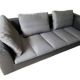 “Feng” gray leather sofa by Didier Gomez for Ligne roset