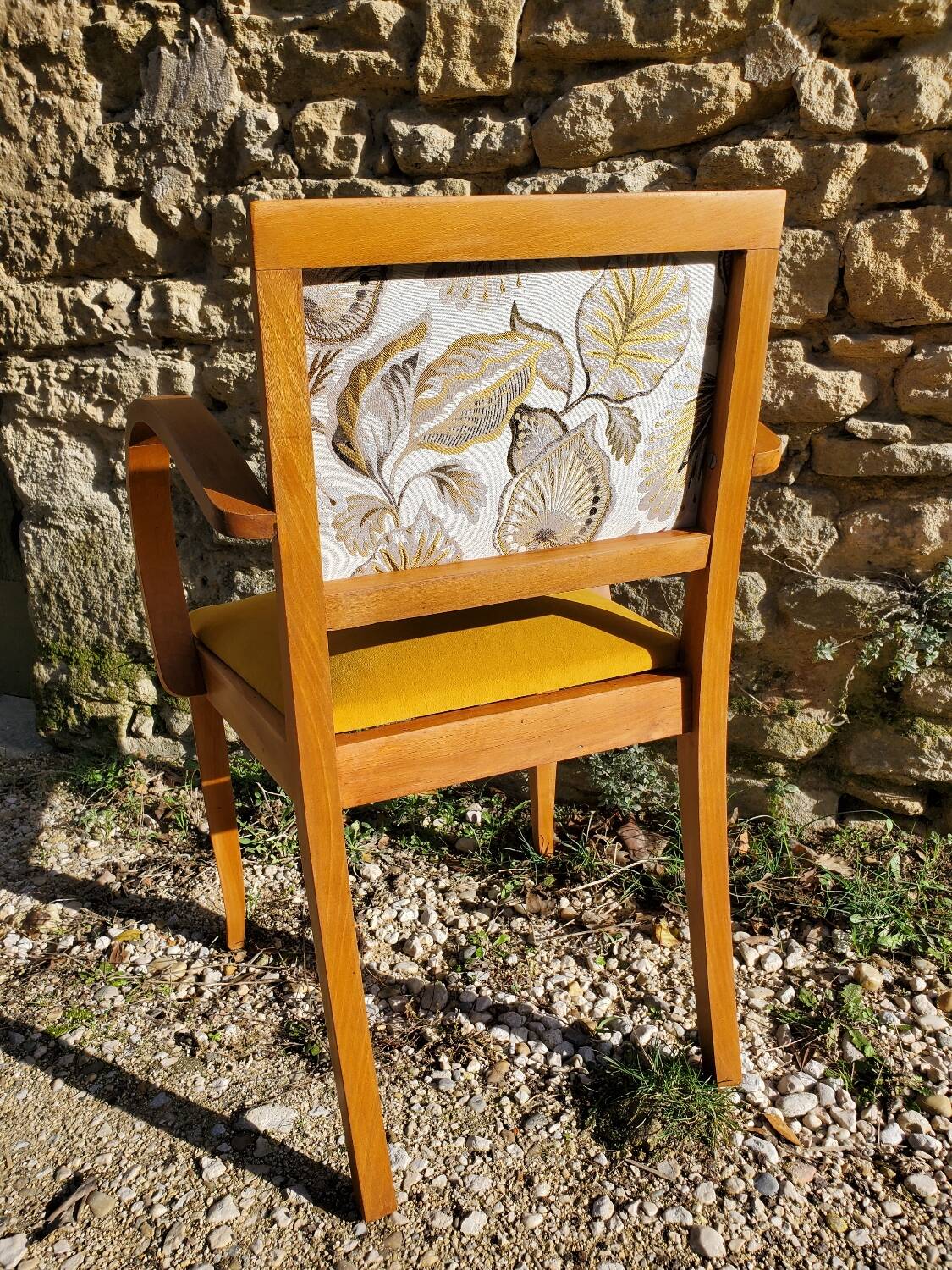 Yellow velvet Bridge armchair