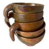5 handcrafted stoneware coffee cups