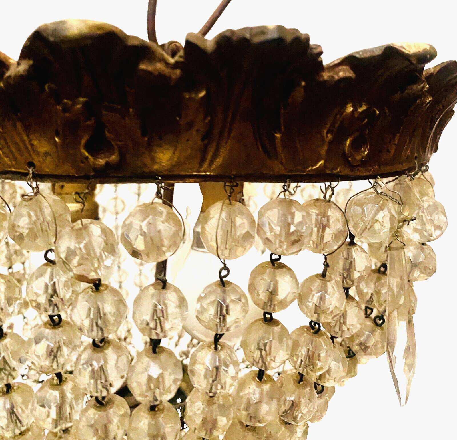 Lustre plafonnier de style Louis XV en bronze XX siècle