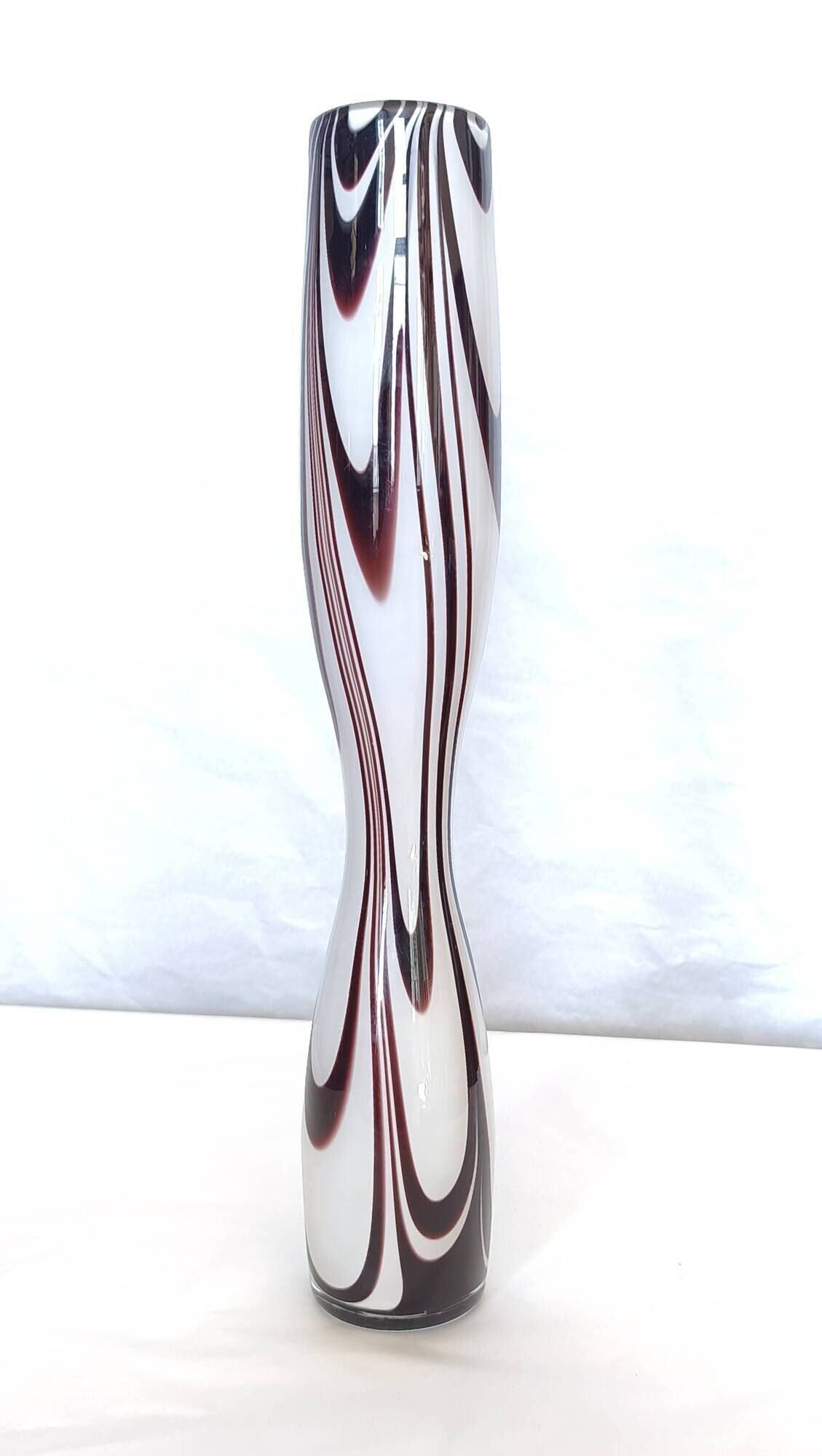Purple and White Murano Glass Vase “Wave” by Carlo Moretti, Italy 1970s