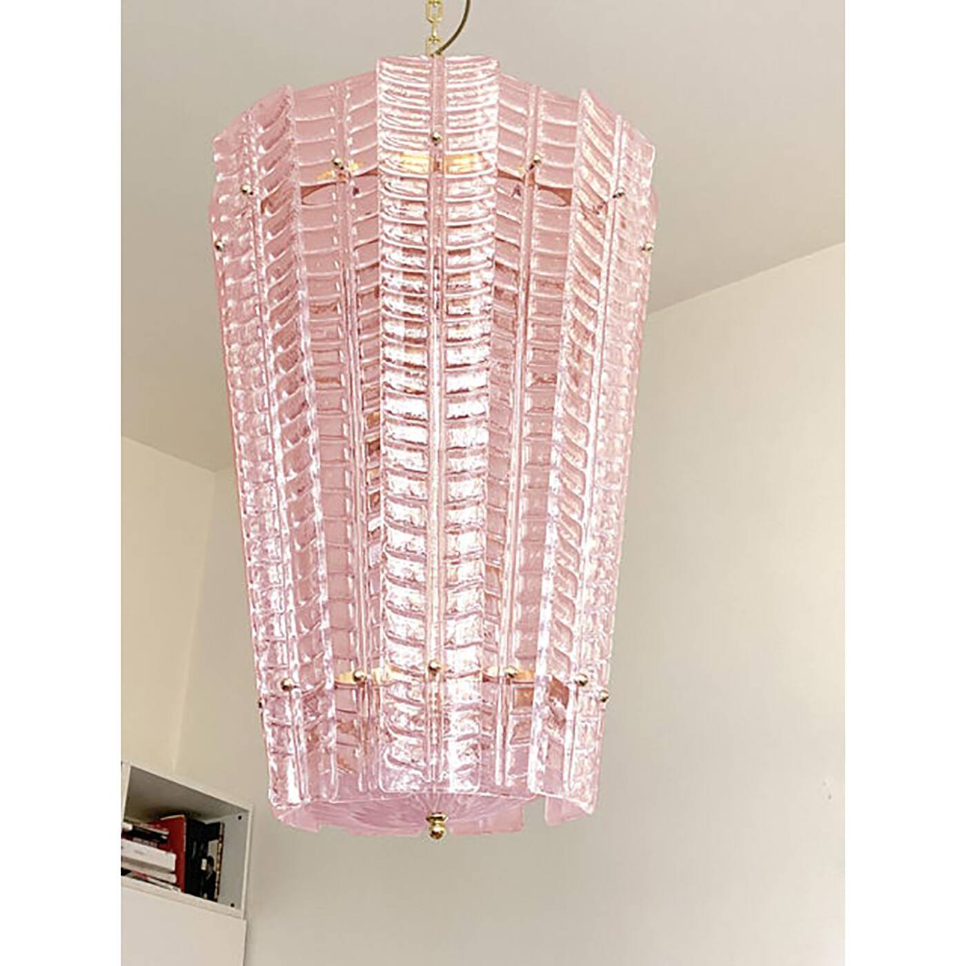 Contemporary Pink Murano Glass Lantern