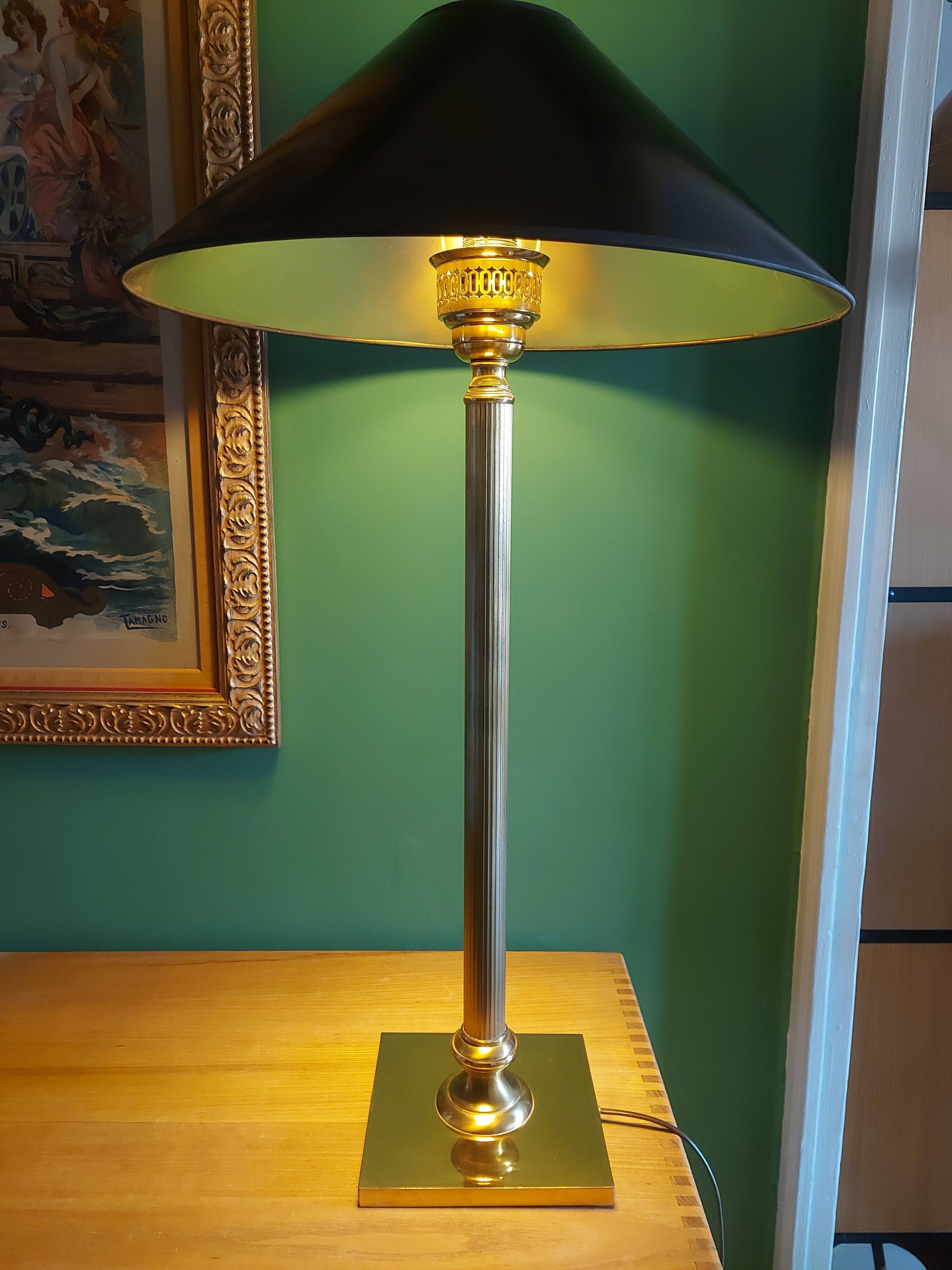 Large golden brass lamp neo classic style
