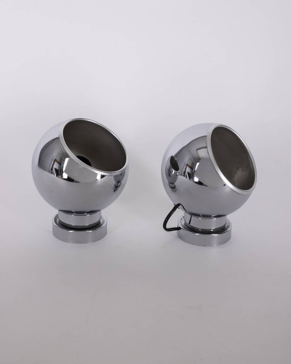 Vintage Space Age Italian Wall Lamps, 1970s, Set of 2