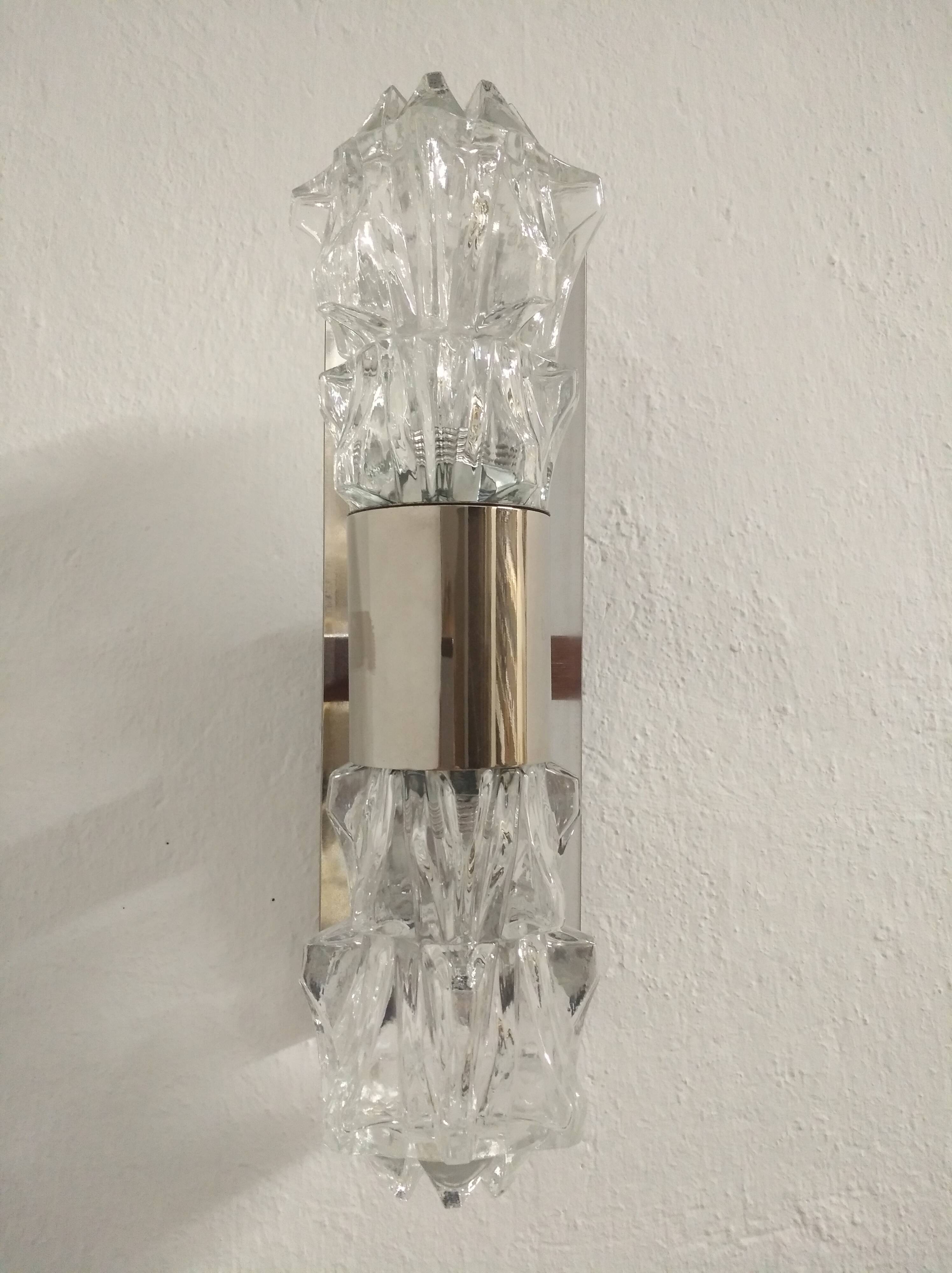 Space Age double glass wall lamp by Raak, Netherlands circa 1970