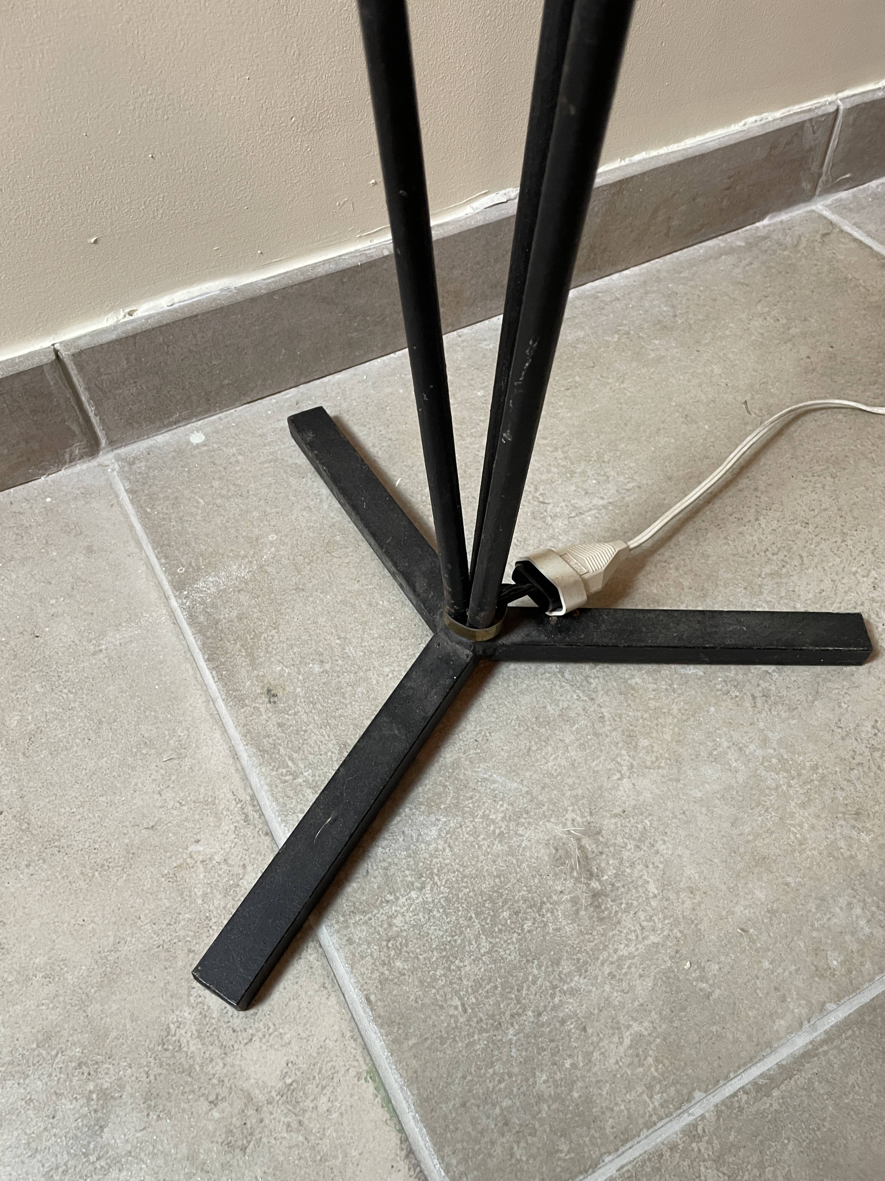 Wrought iron tripod lamp