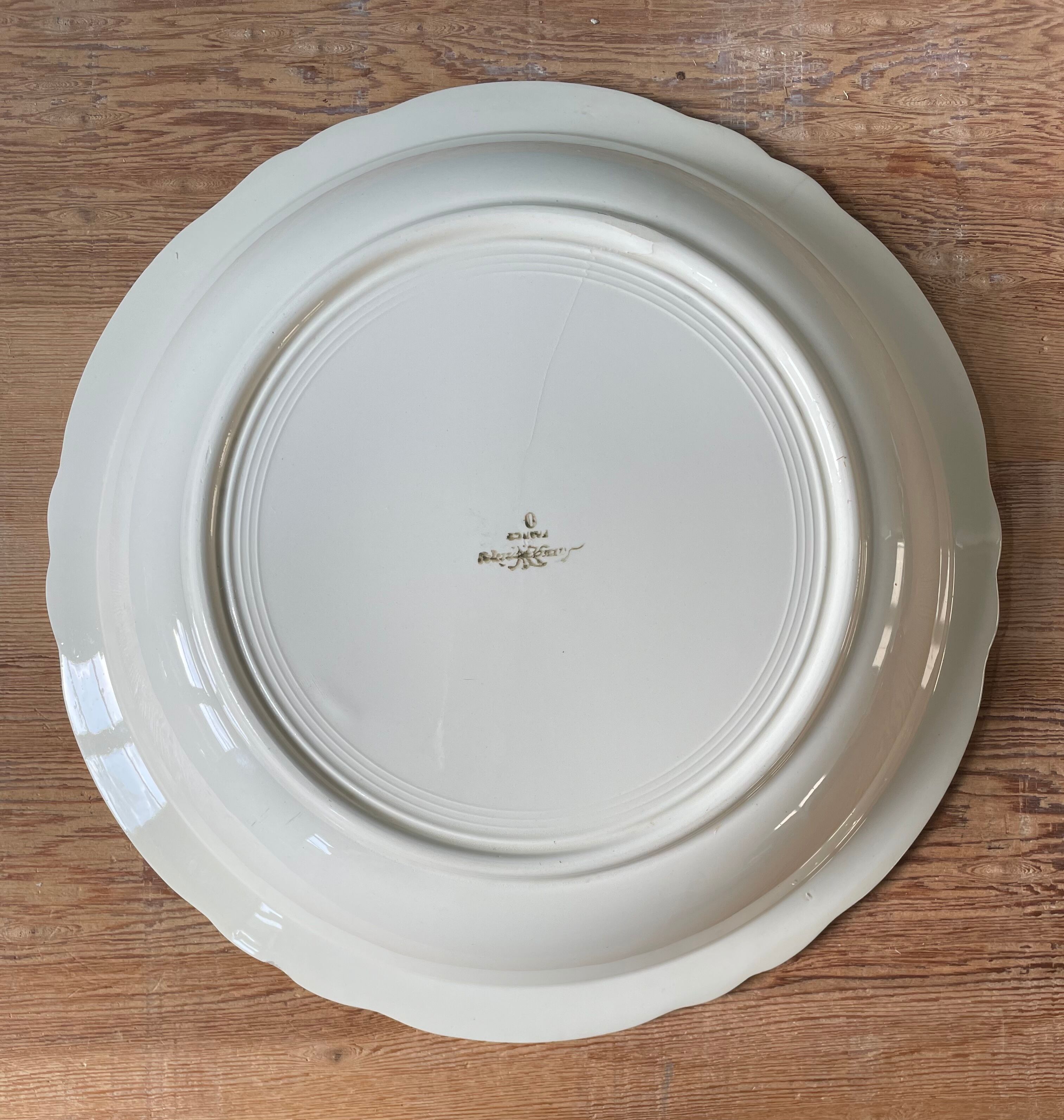 Plat saladier rond creux ancien Sarreguemines France